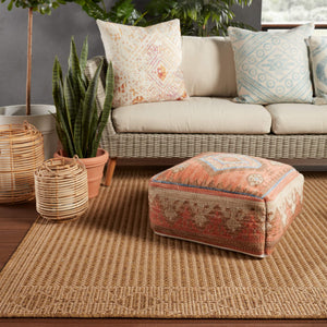 Jaipur Living Jaipur Living Handwoven Kilim Pouf Cuboid Footrest for Indoor Outdoor Patios POF100499