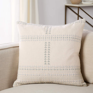 Jaipur Living Jaipur Living Embroidered Cotton Pillow Cover Tribal Geometric Stripe Cream Boho Accent PLC102607