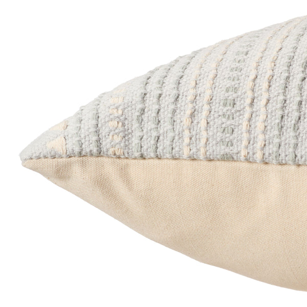 Jaipur Living Jaipur Living Velika Embroidered Cotton Throw Pillow Geometric Stripe Artisan Coastal Accent 24" Square Poly Fill PLW104003
