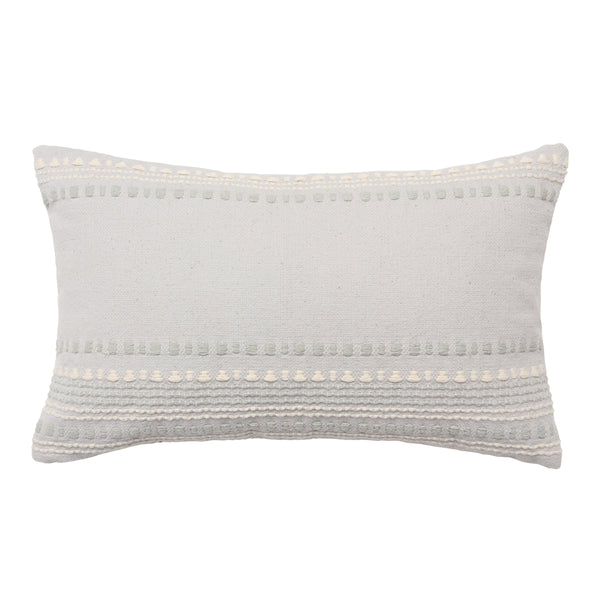Jaipur Living Jaipur Living Embroidered Cotton Throw Pillow Cover Geometric Stripe Coastal Boho Decor 13 x 21 inches PLC102609