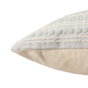 Jaipur Living Jaipur Living Embroidered Cotton Throw Pillow Cover Geometric Stripe Coastal Boho Decor 13 x 21 inches PLC102609