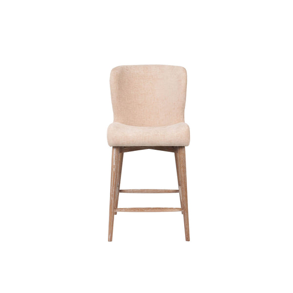 Lh Imports Uffizi Counter Stool - Durable Solid Ash Frame With Elegant Champagne Chenille For Stylish Homes Beige 100% Polyester Fabric,Ash Wood Snh-107-cch