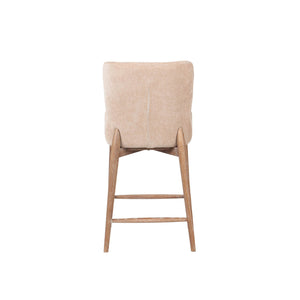 Lh Imports Uffizi Counter Stool - Durable Solid Ash Frame With Elegant Champagne Chenille For Stylish Homes Beige 100% Polyester Fabric,Ash Wood Snh-107-cch