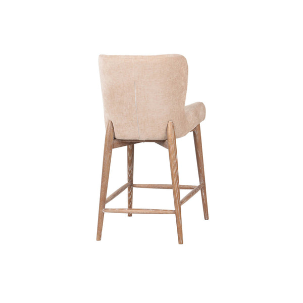 Lh Imports Uffizi Counter Stool - Durable Solid Ash Frame With Elegant Champagne Chenille For Stylish Homes Beige 100% Polyester Fabric,Ash Wood Snh-107-cch