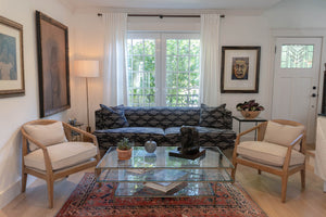 Lh Imports Rosa Club Chair - Luxurious Sand Boucle With Classic Cane Design & Easy-care Removable Cushions Beige,Brown Ash Wood,Rattan,Pu Foam,Polyester Fiber Snh-39