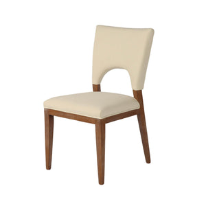 Lh Imports Bohemian Dining Chair - Elegant Ash Wood Frame, Curved Back, And Slender Design For Stylish Interiors Beige,Brown Ash,Pu Hd Foam,Polyester Fiber,Linen Snh-53