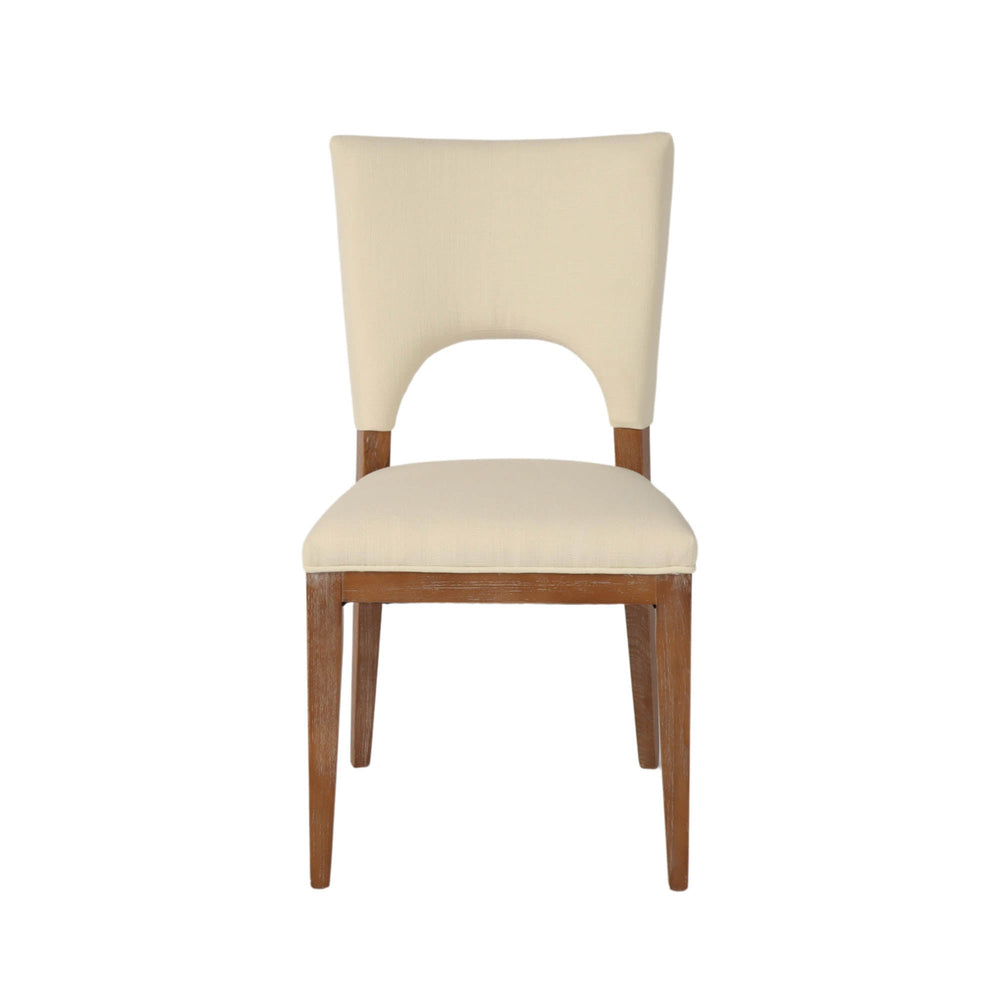 Lh Imports Bohemian Dining Chair - Elegant Ash Wood Frame, Curved Back, And Slender Design For Stylish Interiors Beige,Brown Ash,Pu Hd Foam,Polyester Fiber,Linen Snh-53