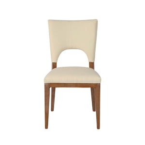 Lh Imports Bohemian Dining Chair - Elegant Ash Wood Frame, Curved Back, And Slender Design For Stylish Interiors Beige,Brown Ash,Pu Hd Foam,Polyester Fiber,Linen Snh-53