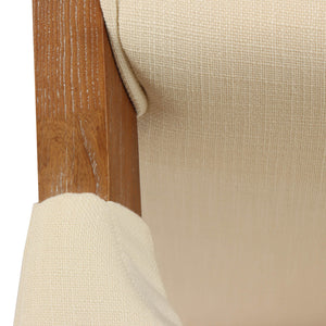 Lh Imports Bohemian Dining Chair - Elegant Ash Wood Frame, Curved Back, And Slender Design For Stylish Interiors Beige,Brown Ash,Pu Hd Foam,Polyester Fiber,Linen Snh-53