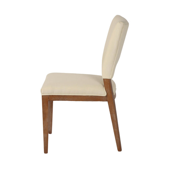 Lh Imports Bohemian Dining Chair - Elegant Ash Wood Frame, Curved Back, And Slender Design For Stylish Interiors Beige,Brown Ash,Pu Hd Foam,Polyester Fiber,Linen Snh-53