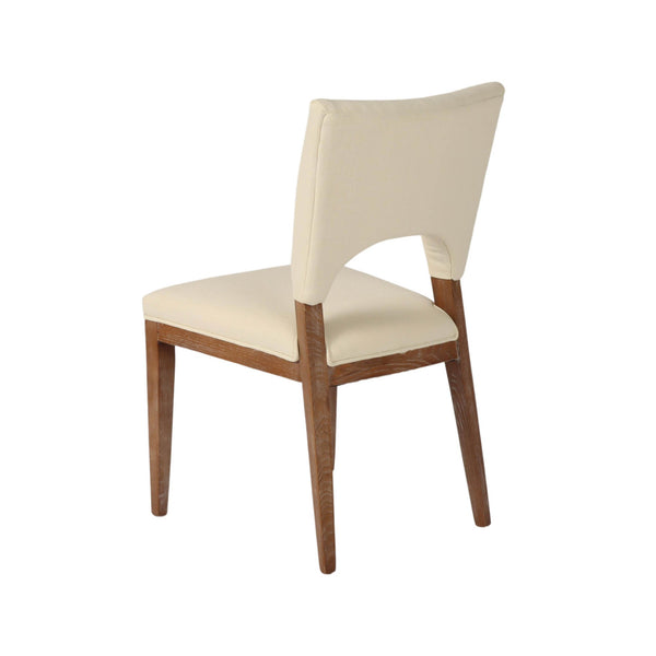 Lh Imports Bohemian Dining Chair - Elegant Ash Wood Frame, Curved Back, And Slender Design For Stylish Interiors Beige,Brown Ash,Pu Hd Foam,Polyester Fiber,Linen Snh-53