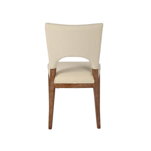 Lh Imports Bohemian Dining Chair - Elegant Ash Wood Frame, Curved Back, And Slender Design For Stylish Interiors Beige,Brown Ash,Pu Hd Foam,Polyester Fiber,Linen Snh-53