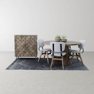 Lh Imports Fraser Round Dining Table - Stylish Solid Ash Wood Base, Unique Design For Comfortable Group Seating Brown Ash,Ash Veneer,Plywood,Black Metal Snh-65s