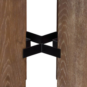 Lh Imports Fraser Round Dining Table - Stylish Solid Ash Wood Base, Unique Design For Comfortable Group Seating Brown Ash,Ash Veneer,Plywood,Black Metal Snh-65s