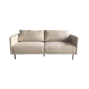 Lh Imports Forest Sofa - Manchester Beige: Stylish Space-saving Comfort With Unique Armrests & Versatile Design Beige 100% Polyester Fabric ,Metal,Hd Pu Foam,Polyester Fiber Snh-67-mb