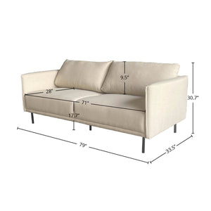 Lh Imports Forest Sofa - Manchester Beige: Stylish Space-saving Comfort With Unique Armrests & Versatile Design Beige 100% Polyester Fabric ,Metal,Hd Pu Foam,Polyester Fiber Snh-67-mb
