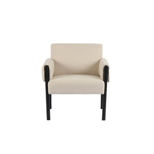 Lh Imports Forest Club Chair – Stylish Herringbone Design With Unique Armrests For Ultimate Comfort And Elegance Beige,Black Ash,100% Polyester,Hd Pu Foam,Polyester Fiber Snh-68-mb