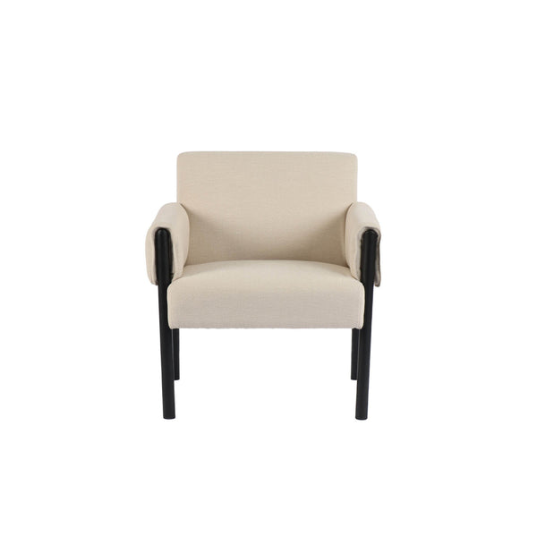 Lh Imports Forest Club Chair – Stylish Herringbone Design With Unique Armrests For Ultimate Comfort And Elegance Beige,Black Ash,100% Polyester,Hd Pu Foam,Polyester Fiber Snh-68-mb