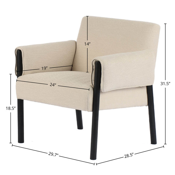 Lh Imports Forest Club Chair – Stylish Herringbone Design With Unique Armrests For Ultimate Comfort And Elegance Beige,Black Ash,100% Polyester,Hd Pu Foam,Polyester Fiber Snh-68-mb