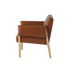 Lh Imports Forest Club Chair – Stylish Herringbone Design With Unique Armrests For Ultimate Comfort And Elegance Brown Ash,Pu Leather,Hd Pu Foam,Polyester Fiber Snh-68-s
