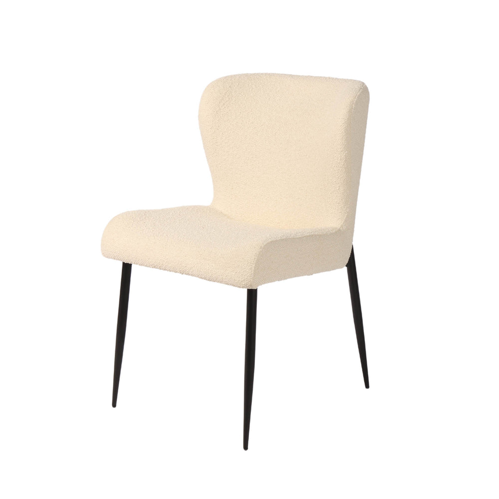 Lh Imports Trevi Dining Chair - Comfort Meets Style With Curved Design & Durable Metal Frame For Long-lasting Use White,Black Metal,Polyester,Pu Foam,100% Polyester Fabric Snh-72