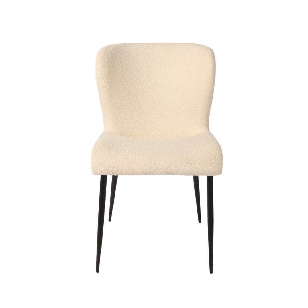 Lh Imports Trevi Dining Chair - Comfort Meets Style With Curved Design & Durable Metal Frame For Long-lasting Use White,Black Metal,Polyester,Pu Foam,100% Polyester Fabric Snh-72