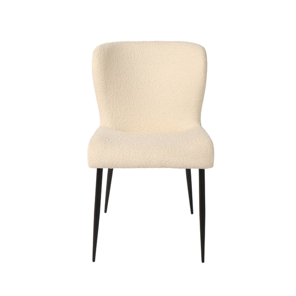 Lh Imports Trevi Dining Chair - Comfort Meets Style With Curved Design & Durable Metal Frame For Long-lasting Use White,Black Metal,Polyester,Pu Foam,100% Polyester Fabric Snh-72