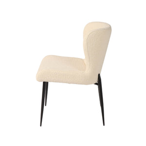Lh Imports Trevi Dining Chair - Comfort Meets Style With Curved Design & Durable Metal Frame For Long-lasting Use White,Black Metal,Polyester,Pu Foam,100% Polyester Fabric Snh-72