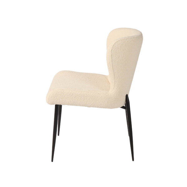 Lh Imports Trevi Dining Chair - Comfort Meets Style With Curved Design & Durable Metal Frame For Long-lasting Use White,Black Metal,Polyester,Pu Foam,100% Polyester Fabric Snh-72