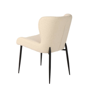 Lh Imports Trevi Dining Chair - Comfort Meets Style With Curved Design & Durable Metal Frame For Long-lasting Use White,Black Metal,Polyester,Pu Foam,100% Polyester Fabric Snh-72
