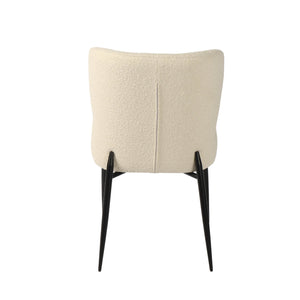 Lh Imports Trevi Dining Chair - Comfort Meets Style With Curved Design & Durable Metal Frame For Long-lasting Use White,Black Metal,Polyester,Pu Foam,100% Polyester Fabric Snh-72