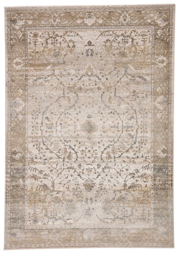 Jaipur Living Sinclaire Tajsa Snl02 Powerloomed Machinemade 35% Metallic Poly 35% Polypropylene 30% Polyester Traditional Medallion Indoor Rug Gray, Gold 35% Metallic Poly 35% Polypropylene 30% Polyester Rug146736
