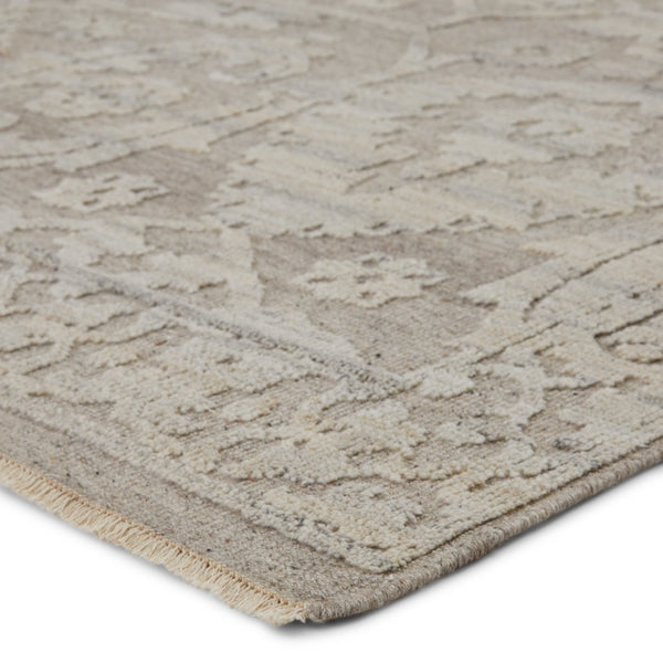 Jaipur Living Jaipur Living Sonnette Hand Knotted Brocade Viscose Rug Neutral Taupe Gray Fringe 9' x 12' RUG146563