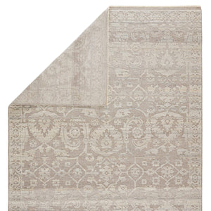Jaipur Living Jaipur Living Sonnette Hand Knotted Brocade Viscose Rug Neutral Taupe Gray Fringe 9' x 12' RUG146563