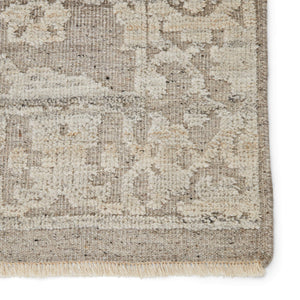 Jaipur Living Jaipur Living Sonnette Hand Knotted Brocade Viscose Rug Neutral Taupe Gray Fringe 9' x 12' RUG146563
