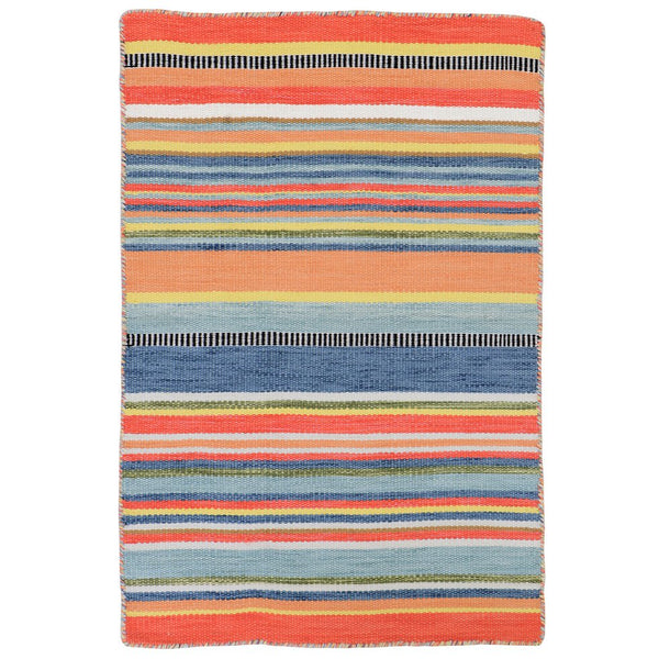 Trans Ocean Liora Manne Sonoma Malibu Stripe Indoor/Outdoor Area Rug - Stylish Hand Woven Geometric Accent Orange Polyester,Acrylic Sno23625814