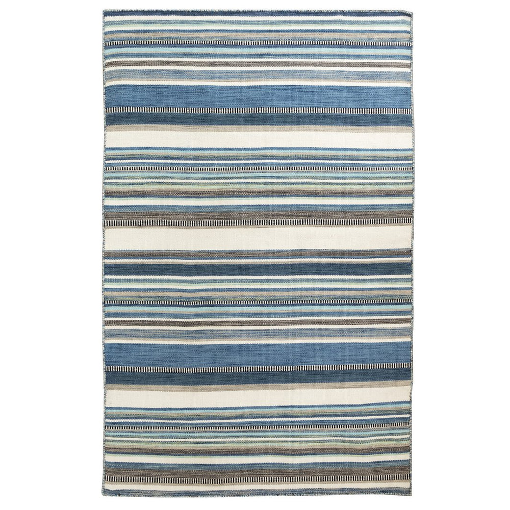 Trans Ocean Liora Manne Sonoma Malibu Stripe Indoor/Outdoor Area Rug - Stylish Hand Woven Geometric Accent Blue Polyester,Acrylic Sno46625804