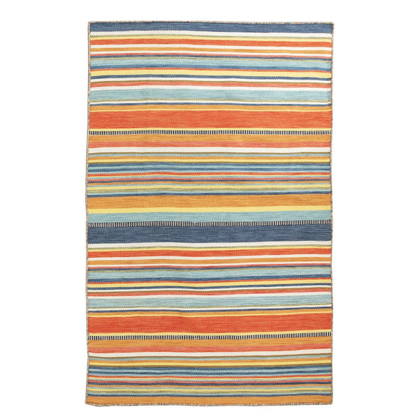 Trans Ocean Liora Manne Sonoma Malibu Stripe Indoor/Outdoor Area Rug - Stylish Hand Woven Geometric Accent Orange Polyester,Acrylic Sno46625814