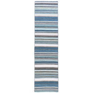 Trans Ocean Liora Manne Sonoma Malibu Stripe Indoor/Outdoor Area Rug - Stylish Hand Woven Geometric Accent Blue Polyester,Acrylic Snor8625804