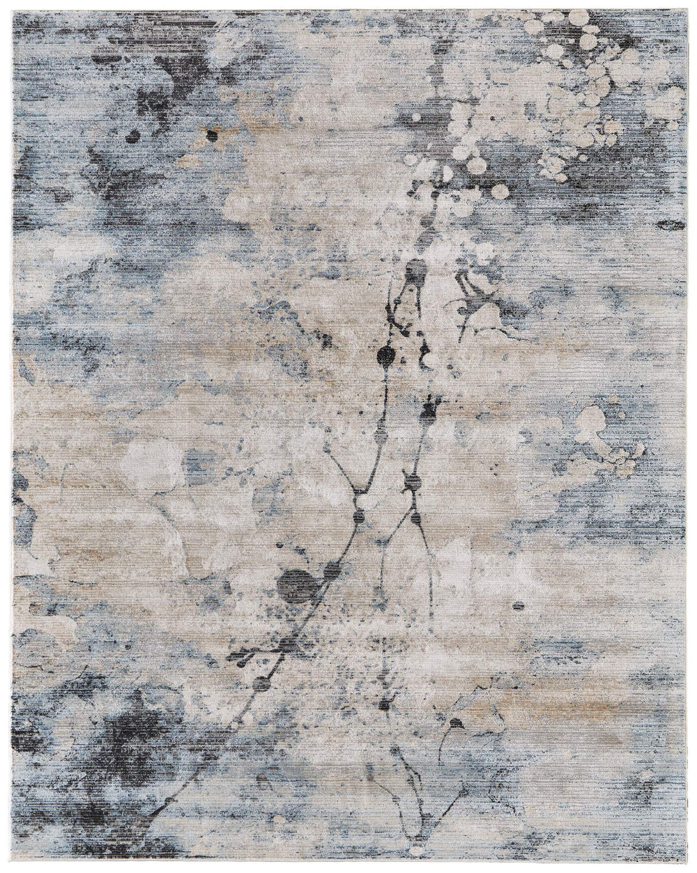 Feizy Rugs Sonora Abstract Watercolor Area Rug with Coastal Bohemian Palette for Living Rooms Blue/Ivory/Tan 5' x 7'6" SNR39U9FBLUBGEE70