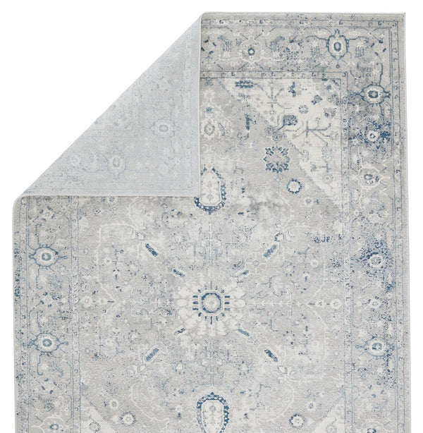 Jaipur Living Solace Dianella Soc02 Powerloomed Machinemade 57% Polypropylene 43% Polyester Traditional Medallion Indoor Rug Light Gray, Dark Blue 57% Polypropylene 43% Polyester Rug150993