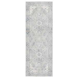 Jaipur Living Solace Dianella Soc02 Powerloomed Machinemade 57% Polypropylene 43% Polyester Traditional Medallion Indoor Rug Light Gray, Dark Blue 57% Polypropylene 43% Polyester Rug150993