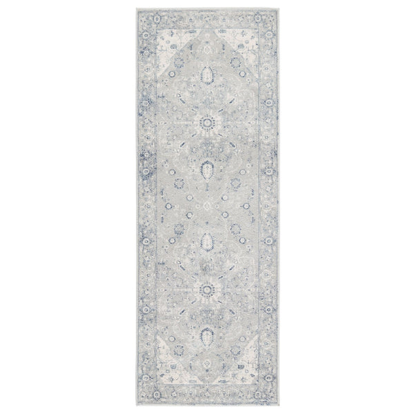 Jaipur Living Solace Dianella Soc02 Powerloomed Machinemade 57% Polypropylene 43% Polyester Traditional Medallion Indoor Rug Light Gray, Dark Blue 57% Polypropylene 43% Polyester Rug150993