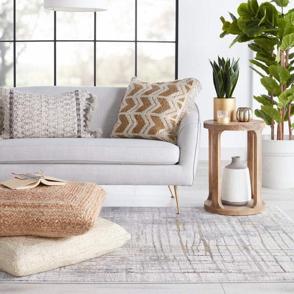 Jaipur Living Solace Toril Soc05 Powerloomed Machinemade 57% Polypropylene 43% Polyester Abstract Abstract Indoor Rug Gray, Gold 57% Polypropylene 43% Polyester Rug151005