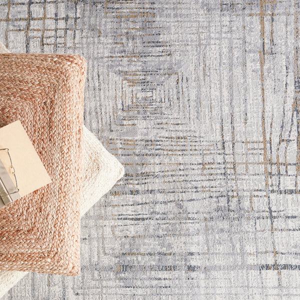 Jaipur Living Solace Toril Soc05 Powerloomed Machinemade 57% Polypropylene 43% Polyester Abstract Abstract Indoor Rug Gray, Gold 57% Polypropylene 43% Polyester Rug151005