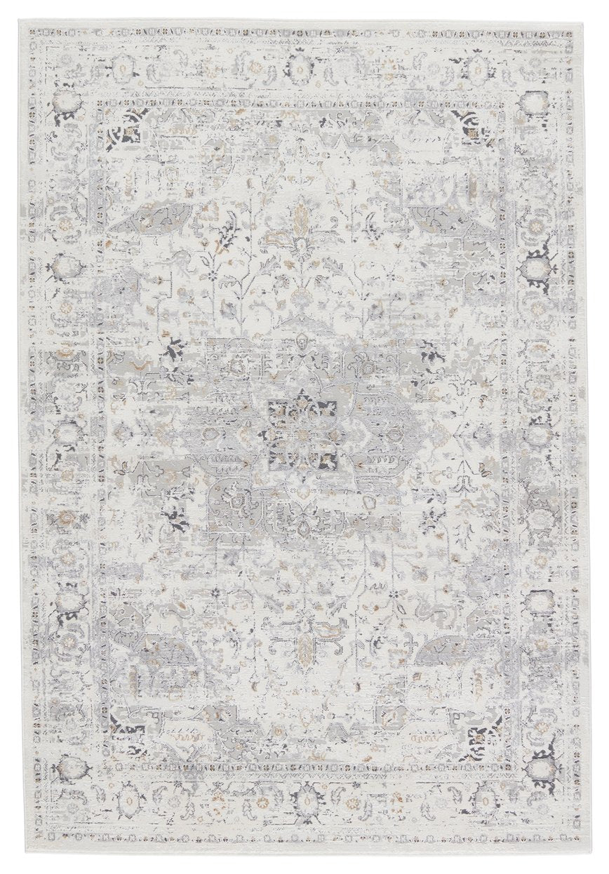 Jaipur Living Solace Ellington Soc06 Powerloomed Machinemade 53% Polypropylene 47% Polyester Traditional Medallion Indoor Rug Cream, Gray 53% Polypropylene 47% Polyester Rug151012