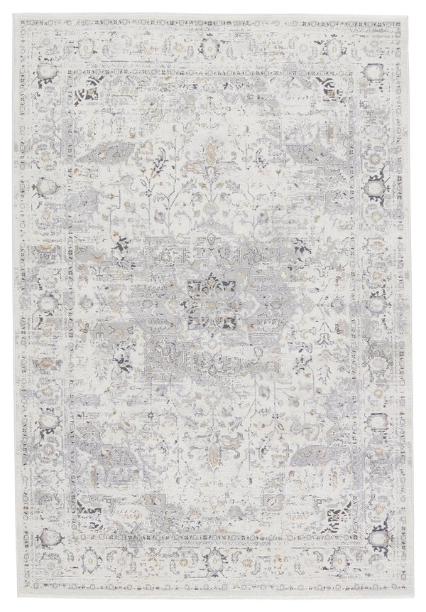 Jaipur Living Solace Ellington Soc06 Powerloomed Machinemade 53% Polypropylene 47% Polyester Traditional Medallion Indoor Rug Cream, Gray 53% Polypropylene 47% Polyester Rug151012