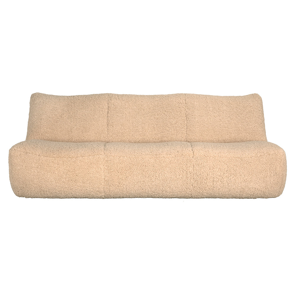Noir Mcclain Three Seat Sofa in Plush Teddy Fleece for Modern Living Rooms SOF332CMF