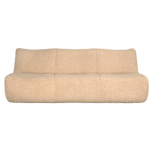 Mcclain Three Seat Sofa in Plush Teddy Fleece for Modern Living Rooms