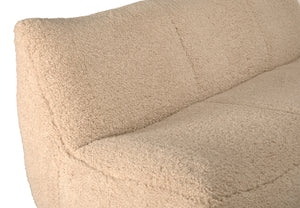 Mcclain Three Seat Sofa in Plush Teddy Fleece for Modern Living Rooms